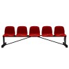 BANCO METÁLICO NEW CON ASIENTO ROJO PVC -5 PLAZAS-