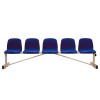 BANCO METÁLICO NEW CON ASIENTO AZUL PVC -5 PLAZAS-
