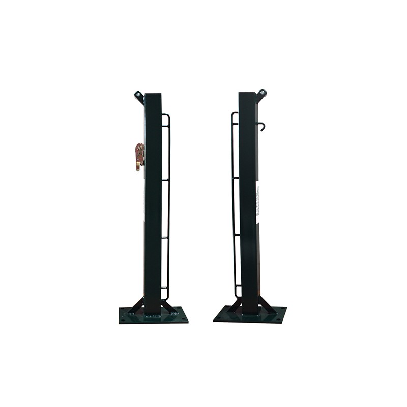 JUEGO POSTES DE PADEL FIJOS CUADRADO 80X80MM CON BASE PARA ATORNILLAR -