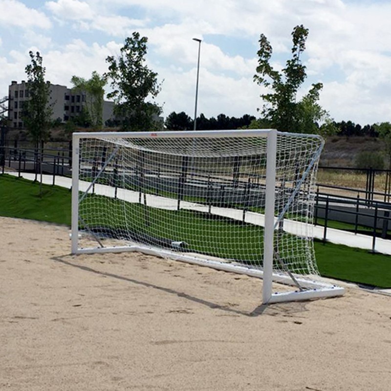 JUEGO PORTERÍAS ALUMINIO FÚTBOL PLAYA 120X100MM TRASLADABLES