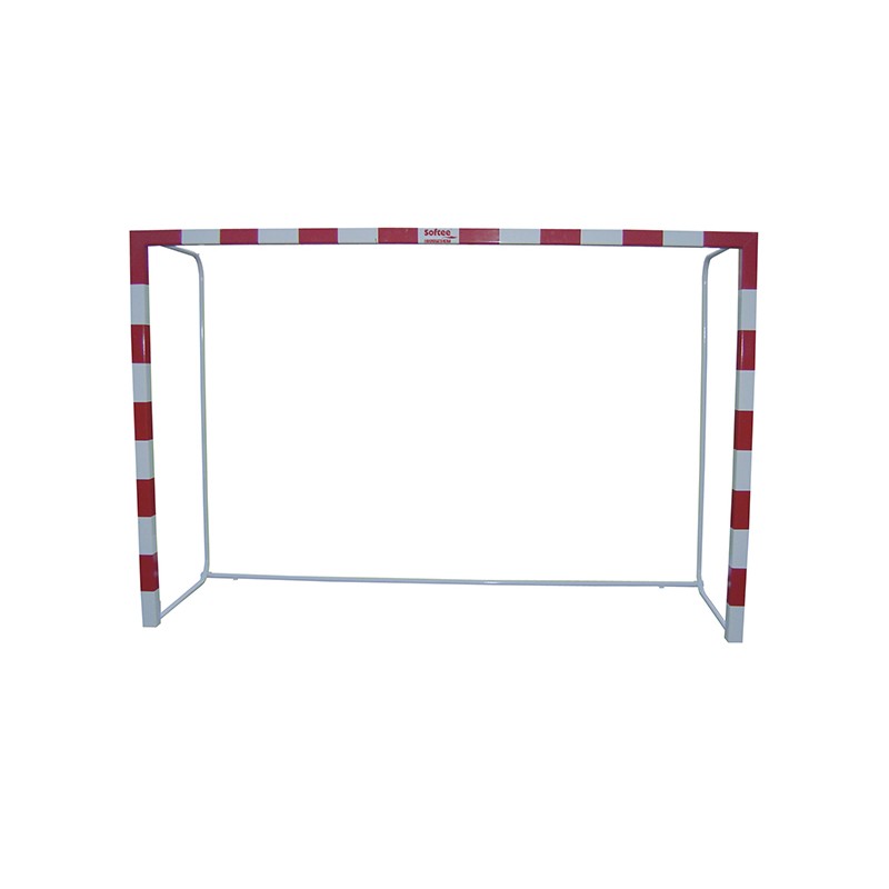 JUEGO PORTERÍAS ALUMINIO BALONMANO-FÚTBOL SALA 80X80 TRASLADABLES CON BASE TUBO REDONDO