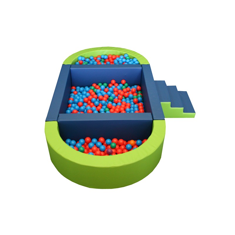 PISCINA OVALADA PLUS LLENADO PELOTAS, 300X150X40CM ALTO X 15CM ANCHO (TRANSFORMABLE EN DOS)