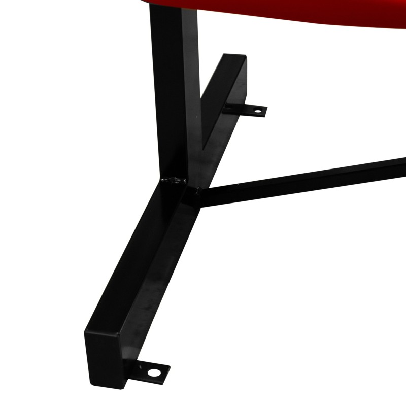 BANCO METÁLICO NEW CON ASIENTO ROJO PVC -5 PLAZAS-RESPALTO ALTO