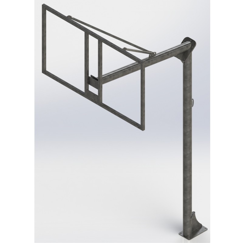 JGO CANASTAS GALVANIZADAS BALONCESTO MONOTUBO NEW TUBO 114 MM FIJAS CON BASE ANCLAJE-SIN TABLERO,ARO