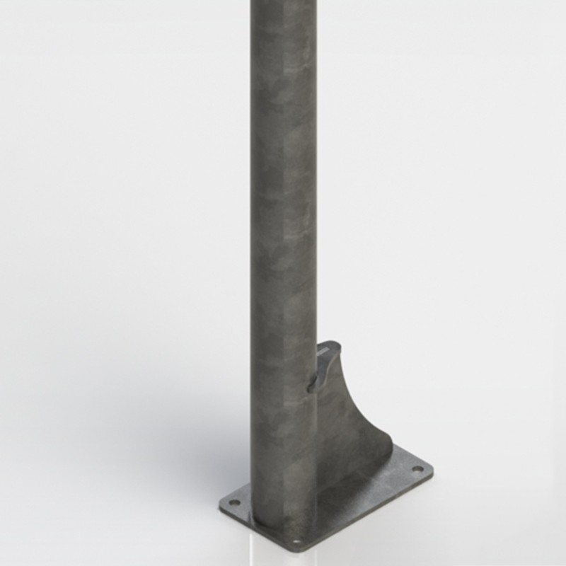 JGO CANASTAS GALVANIZADAS BALONCESTO MONOTUBO NEW TUBO 114 MM FIJAS CON BASE ANCLAJE-SIN TABLERO,ARO