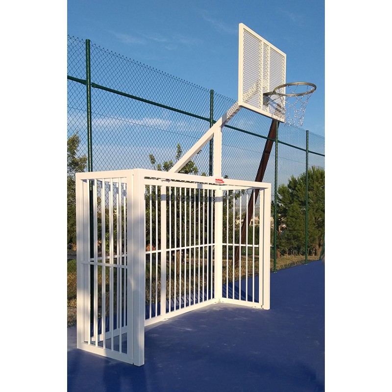 JUEGO PORTERIAS F.SALA/BALONMANO - CANASTA BASKET ANTIVANDALICA BLANCO