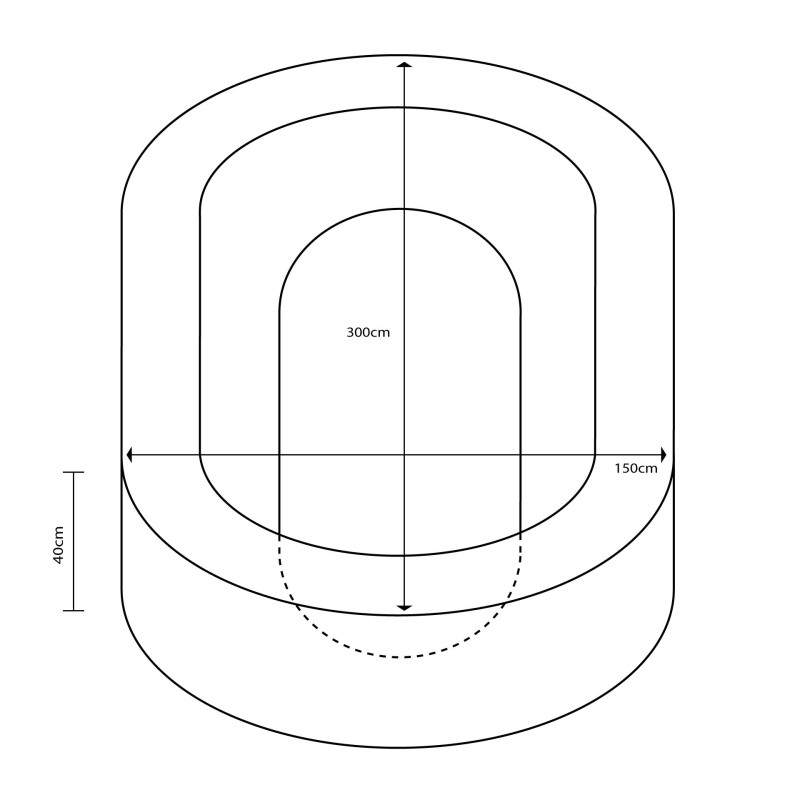 PISCINA OVALADA LLENADO PELOTAS, 300X150X40CM ALTO X 15CM ANCHO