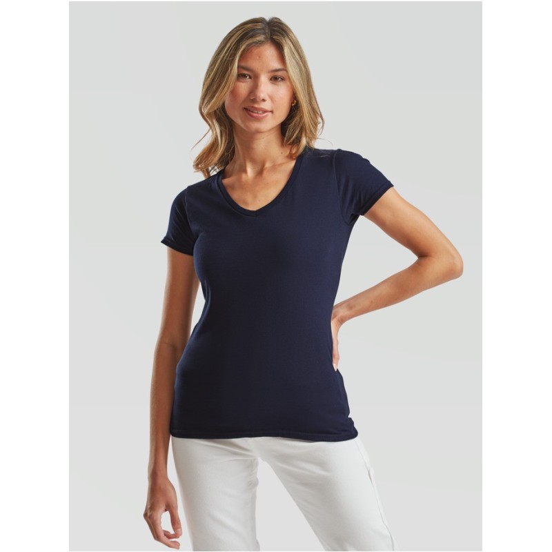 CAMISETA FRUIT OF THE LOOM LADIES ICONIC 150 V-NECK T