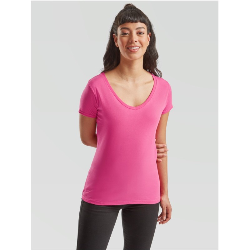 CAMISETA FRUIT OF THE LOOM LADIES ICONIC 150 V-NECK T
