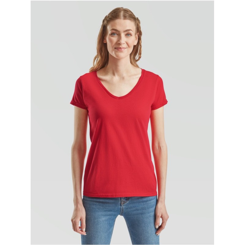 CAMISETA FRUIT OF THE LOOM LADIES ICONIC 150 V-NECK T