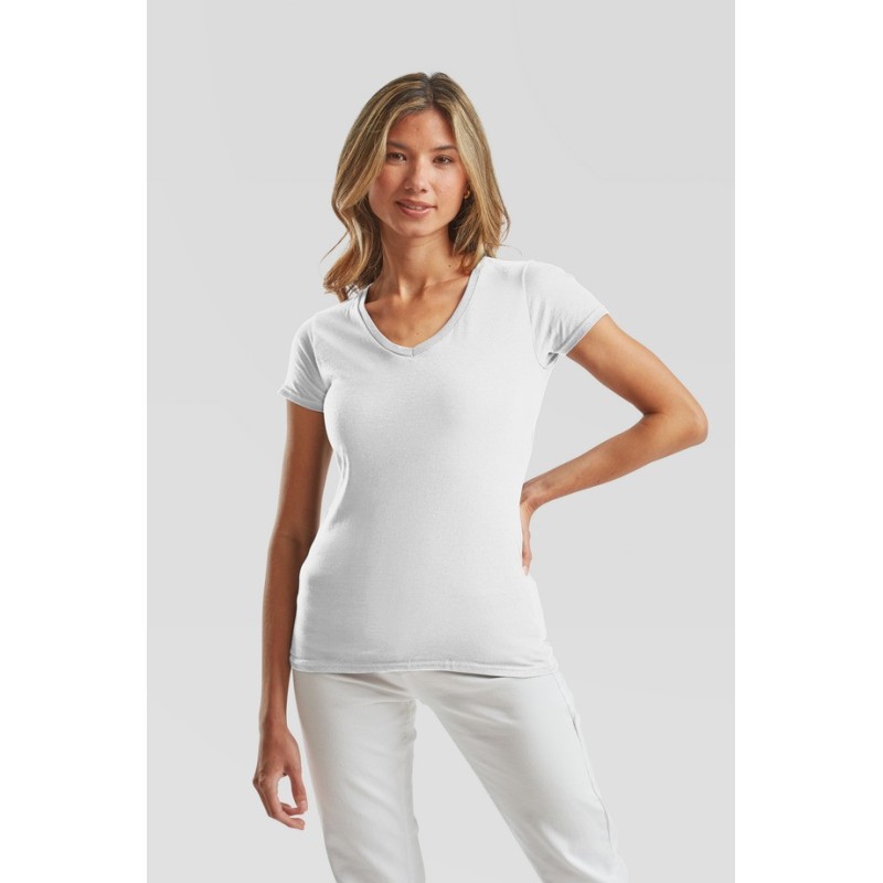 CAMISETA FRUIT OF THE LOOM LADIES ICONIC 150 V-NECK T