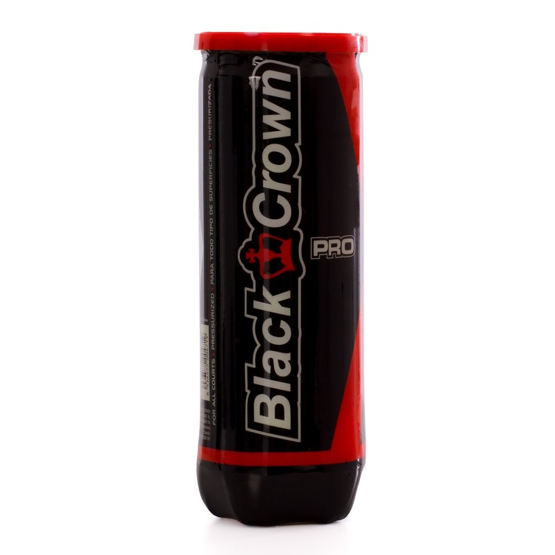 BOTE DE 3 PELOTAS DE PÁDEL BLACK CROWN PRO