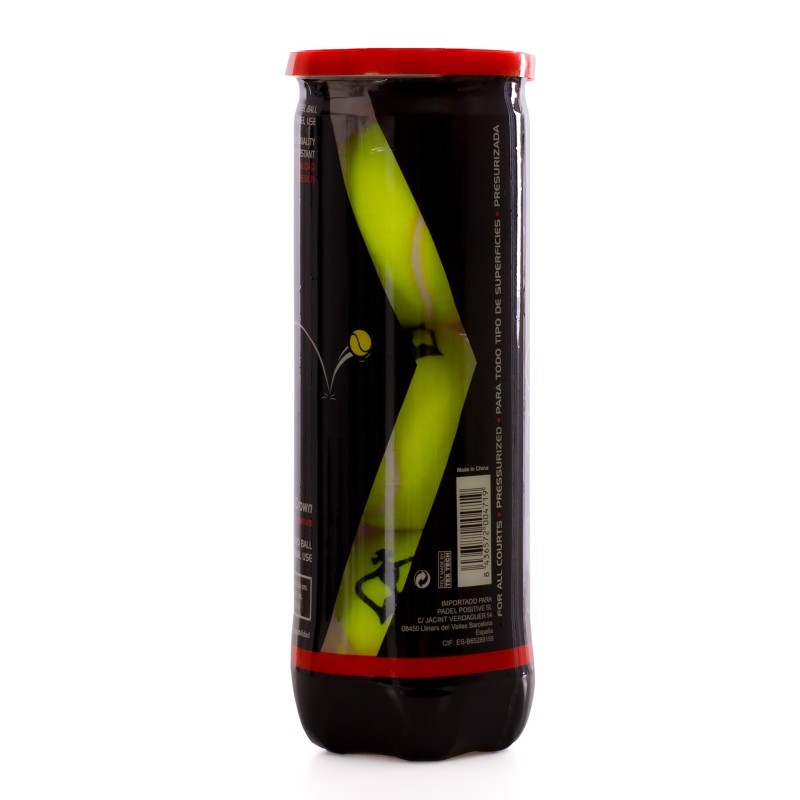 BOTE DE 3 PELOTAS DE PÁDEL BLACK CROWN PRO