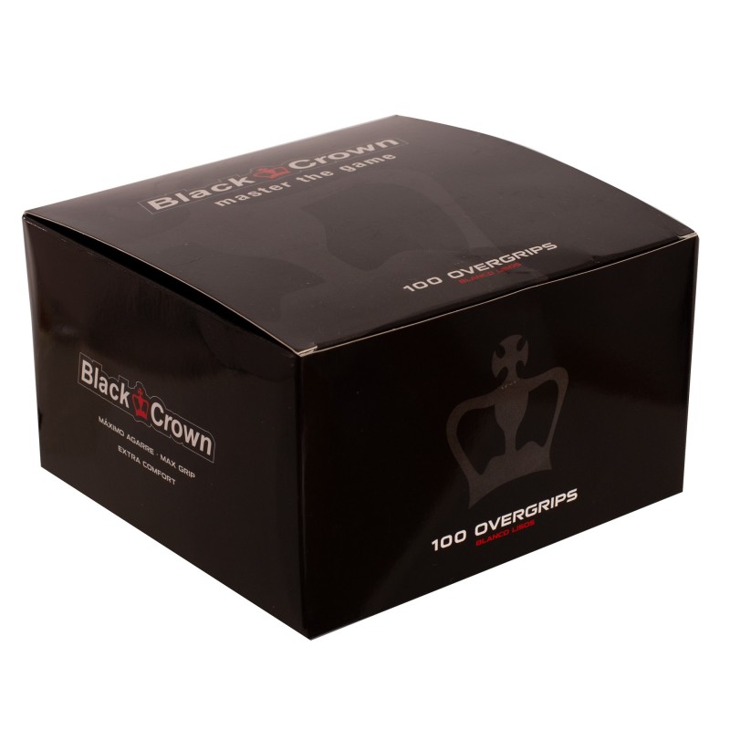 CAJA 100 OVERGRIPS BLACK CROWN LISOS BLANCOS