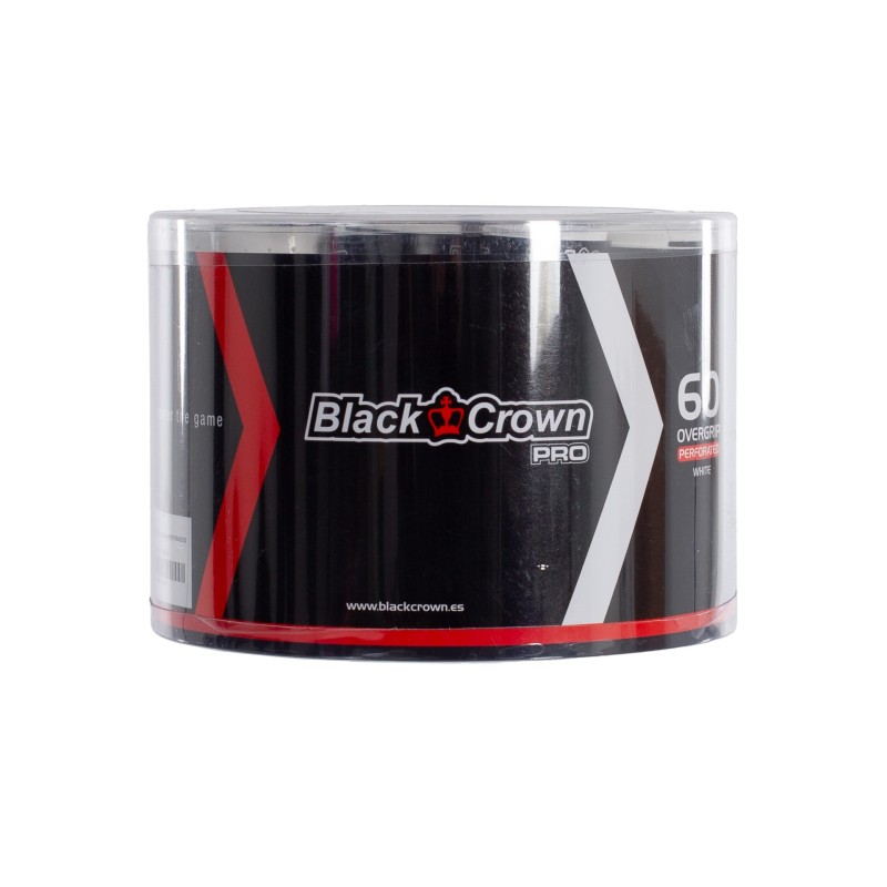 TARRO 60 OVERGRIPS BLACK CROWN PERFORADOS BLANCOS
