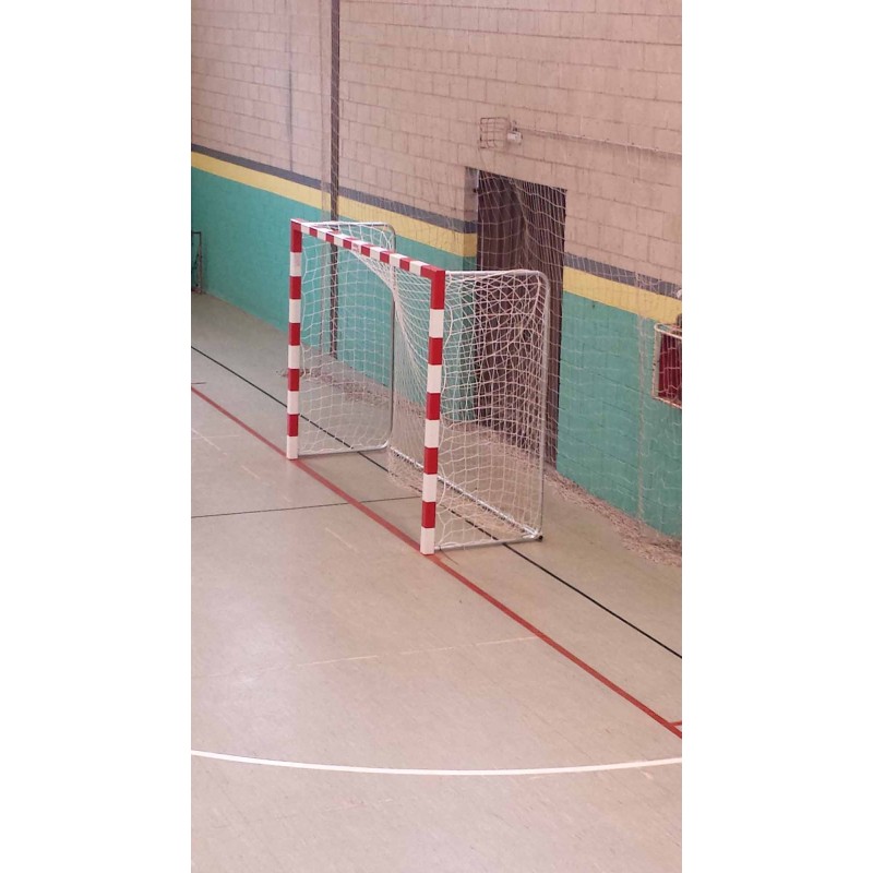 JUEGO DE 2 PORTERÍAS F.SALA/BALONMANO METÁLICAS TRASLADABLES 80X80MM CON BASE DE TUBO REDONDO
