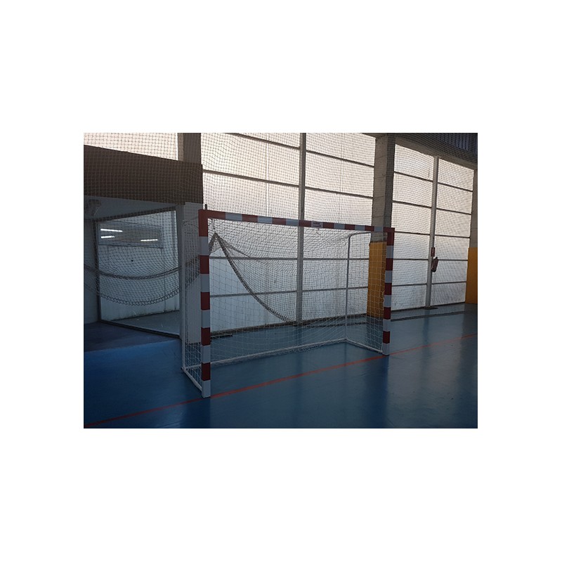 JUEGO DE 2 PORTERÍAS F.SALA/BALONMANO METÁLICAS TRASLADABLES 80X80MM CON BASE DE TUBO REDONDO