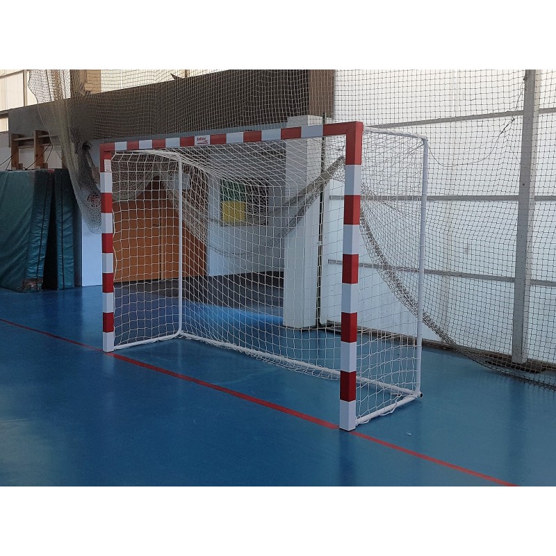 JUEGO DE 2 PORTERÍAS F.SALA/BALONMANO METÁLICAS TRASLADABLES 80X80MM CON BASE DE TUBO REDONDO