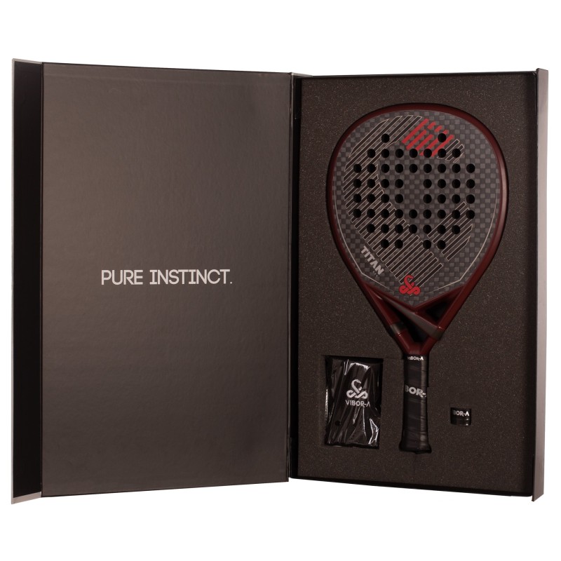 PACK PALA DE PÁDEL VIBOR-A TITAN 12K RED