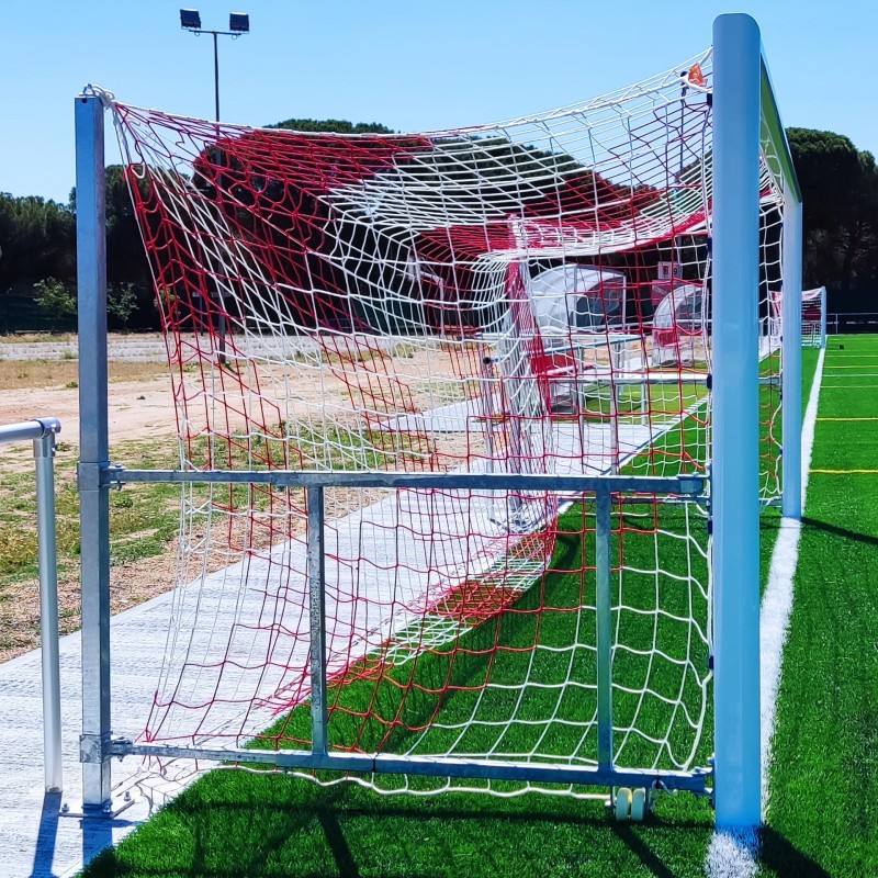 JGO PORTERÍAS AL. FÚTBOL7 90MM ABATIBLES ARQUILLOS GALV CALIENTE