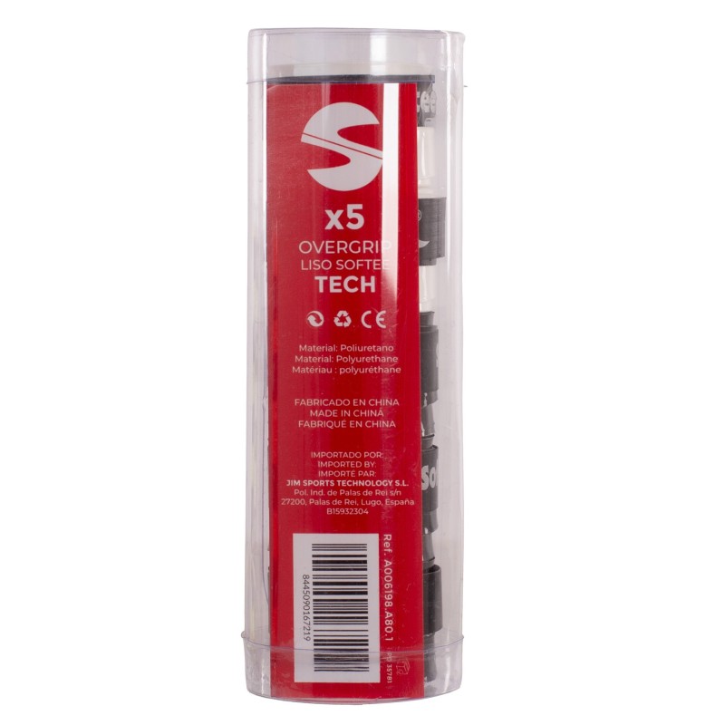 PACK 5 OVERGRIPS LISOS SOFTEE TECH