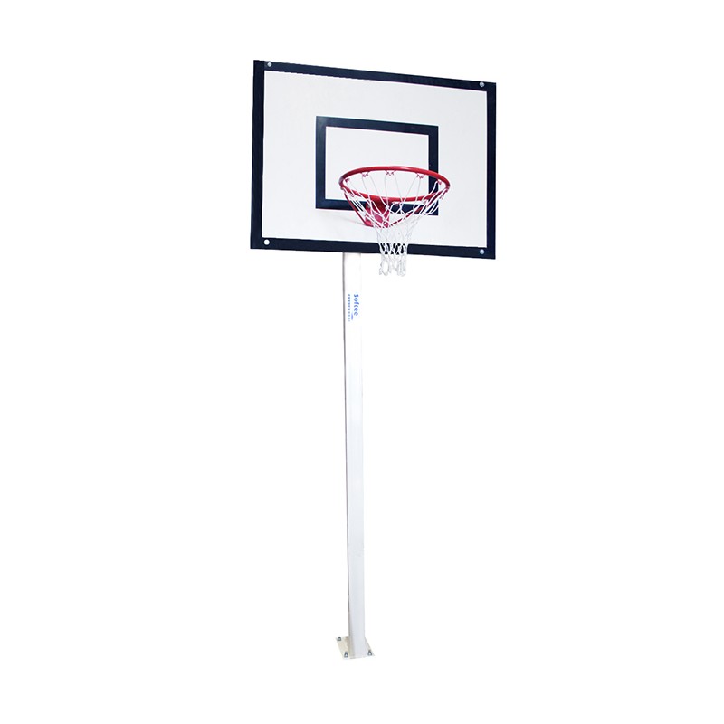 JUEGO CANASTAS MINIBASKET DELUXE MONOTUBO TUBO 100 FIJAS CON BASE PARA ANCLAJE -SIN TABLERO NI ARO-