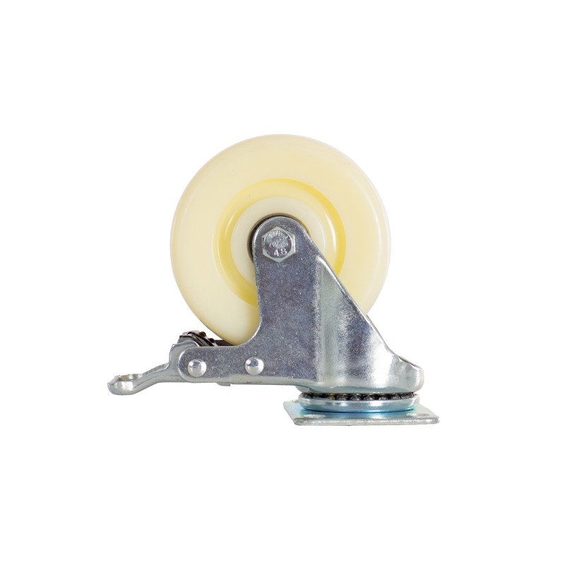 RUEDA DE NYLON GIRATORIA CON FRENO