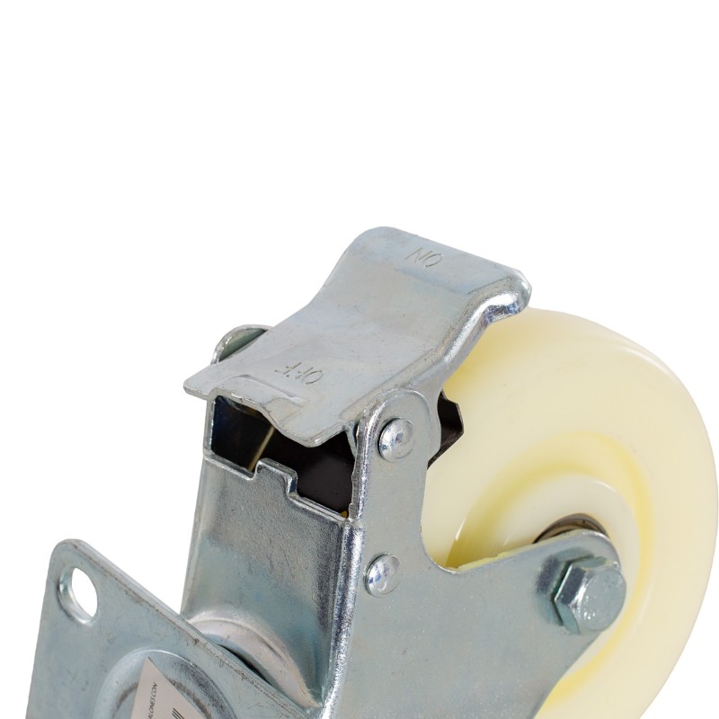 RUEDA DE NYLON GIRATORIA CON FRENO
